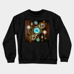 Rusty Background with Turquoise Lenses Crewneck Sweatshirt